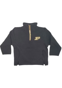 Little King Purdue Boilermakers Toddler Black Quilted Long Sleeve Qtr Zip