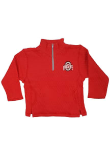 Little King Ohio State Buckeyes Youth Red Quilted Long Sleeve Quarter Zip Shirt