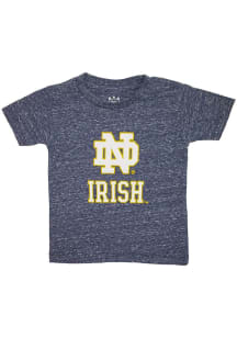 Little King Notre Dame Fighting Irish Toddler Navy Blue Knobby Short Sleeve T-Shirt