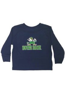 Little King Notre Dame Fighting Irish Toddler Girls Navy Blue Polka Dot Long Sleeve T Shirt