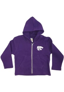 Little King K-State Wildcats Youth Purple Quilted Long Sleeve Full Zip Jacket