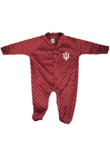 Little King Indiana Hoosiers Baby Cardinal Two Tone Cuddle Bubble Loungewear One Piece Pajamas
