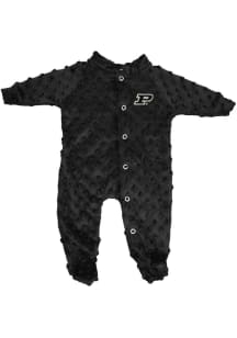Little King Purdue Boilermakers Baby Black Two Tone Cuddle Bubble Loungewear One Piece Pajamas