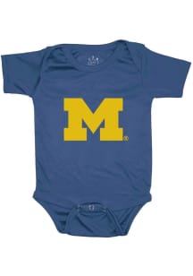 Little King Michigan Wolverines Baby Blue Primary Logo Short Sleeve One Piece