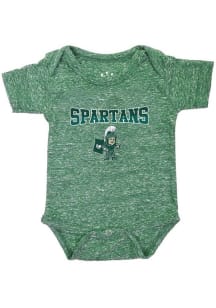 Little King Sparty Michigan State Spartans Baby Green Cartoon Sparty Short Sleeve One Piece