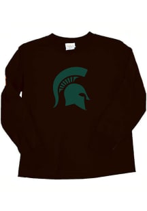 Little King Michigan State Spartans Toddler Black Mascot Long Sleeve T-Shirt