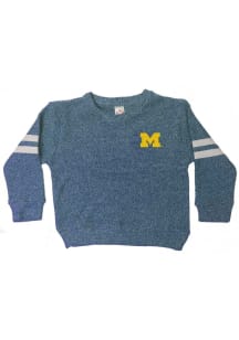 Little King Michigan Wolverines Toddler Blue Twist Long Sleeve Crew T Shirt