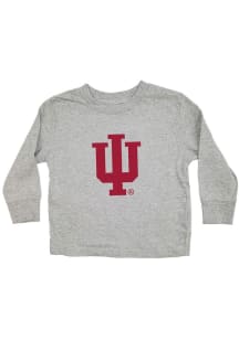 Little King Indiana Hoosiers Toddler Grey Primary Logo Long Sleeve T-Shirt