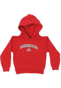 Little King Ohio State Buckeyes Toddler Red Arch Mascot Long Sleeve Hooded Sweatshirt