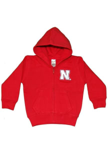 Little King Nebraska Cornhuskers Baby Primary Long Sleeve Full Zip Sweatshirt - Red