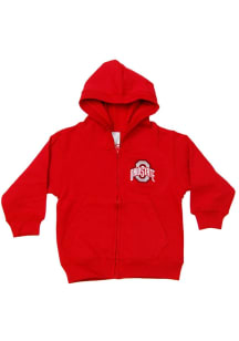Little King Ohio State Buckeyes Toddler Primary Long Sleeve Full Zip Sweatshirt - Red