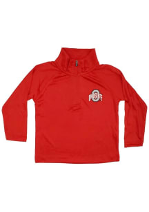 Little King Ohio State Buckeyes Youth Red Primary Logo Long Sleeve Quarter Zip Shirt