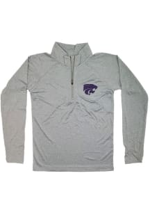 Little King K-State Wildcats Youth Grey Primary Logo Long Sleeve Quarter Zip Shirt