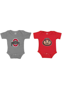 Little King Ohio State Buckeyes Baby Red Diaper Shirt 2 PK One Piece