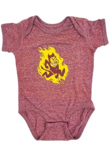 Little King Sparky Arizona State Sun Devils Baby Maroon Knobby Primary Logo Short Sleeve One Piece