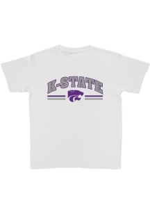 Little King K-State Wildcats Youth White Outline Arch Short Sleeve T-Shirt