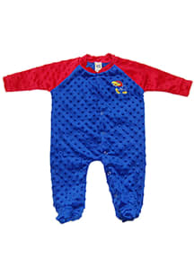 Little King Kansas Jayhawks Baby Blue Two Tone Cuddle Bubble Loungewear One Piece Pajamas