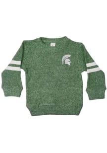 Little King Michigan State Spartans Toddler Green Twist Long Sleeve Crew Sweatshirt