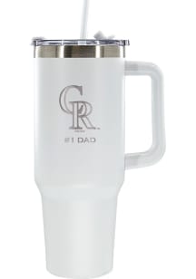 The Memory Company Colorado Rockies Dad 40oz Stainless Steel Tumbler - White