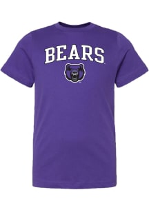 Summit Sportswear Central Arkansas Bears Youth Purple Arch Mascot Short Sleeve T-Shirt