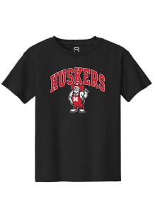 Summit Sportswear Nebraska Cornhuskers Youth Black Arched Wordmark Short Sleeve T-Shirt