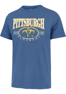 47 Pitt Panthers Blue Deluxia Franklin Short Sleeve Fashion T Shirt