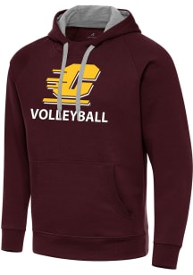 Antigua Central Michigan Chippewas Mens Maroon Volleyball Victory Long Sleeve Hoodie