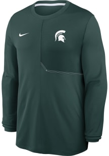Nike Michigan State Spartans Green DriFit Coach Practice Long Sleeve T-Shirt