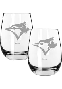 Toronto Blue Jays Logo 2 Pack 15oz Stemless Stemless Wine Glass - White