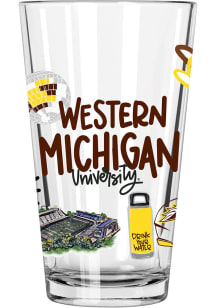 Western Michigan Broncos 16oz Pint Glass - Brown