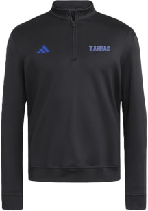 Adidas Kansas Jayhawks Mens Black Ultimate 365 Cozy Long Sleeve Qtr Zip Pullover