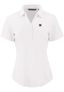 Cutter and Buck Miami RedHawks Womens White Forge Eco Polo Short Sleeve Polo Shirt