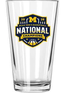Michigan Wolverines MBB National Champs 2026 16oz Pint Glass - Navy Blue