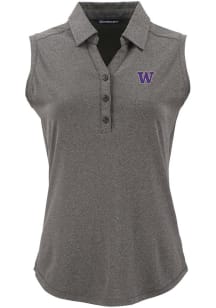 Cutter and Buck Washington Huskies Womens Black Forge Eco Polo Shirt