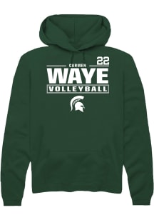 Carmen Waye Michigan State Spartans Mens Green NIL Stacked Box Player Hood