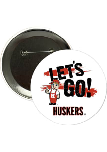 Nebraska Cornhuskers 3" Lets Go Button - Red