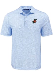 Cutter and Buck Florida Gators Mens Light Blue Pike Flora Vault Short Sleeve Polo