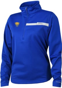 Columbia Pitt Panthers Womens Blue Heat Seal Skiff Guide Fleece Qtr Zip