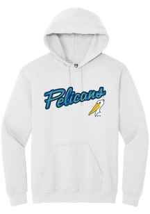 Summit Sportswear Myrtle Beach Pelicans Mens White Alt Logo Wordmark Long Sleeve Hoodie