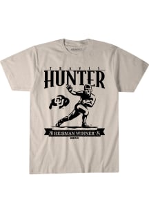 Travis Hunter Colorado Buffaloes Cream Heisman Trophy Short Sleeve Fashion Player T Shirt