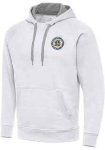 Antigua Drexel Dragons Mens White Victory Thomas R. Kline School of Law Long Sleeve Hoodie