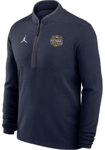 Nike Michigan Wolverines Mens Navy Blue 2026 Men's Basketball National Champions Long Sleeve Qtr Z..