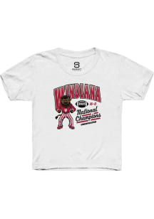 Summit Sportswear Indiana Hoosiers Youth White WINDIANA Arch 2025 National Champions Short Sleeve..