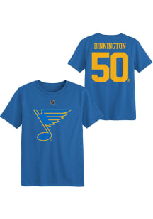 Jordan Binnington  St Louis Blues Boys Light Blue Flat NN Short Sleeve T-Shirt