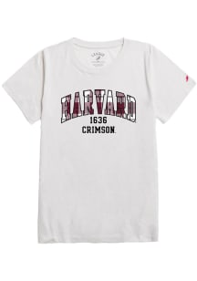 Harvard Crimson Womens Grey Plaid Short Sleeve T-Shirt