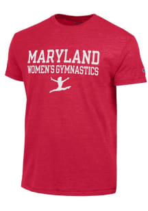 Champion Maryland Terrapins Red Womens Gymnastics Short Sleeve Fashion T Shirt