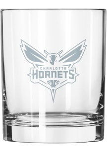 Charlotte Hornets 14oz Etched Rock Glass - White
