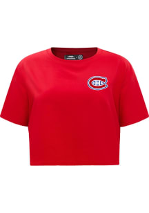 Pro Standard Montreal Canadiens Womens Red Classic Chenille Short Sleeve T-Shirt
