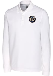 Cutter and Buck Philadelphia Union Mens White Advantage Long Sleeve Polo Shirt