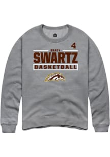 Brady Swartz Western Michigan Broncos Mens Grey NIL Stacked Box Player Crew